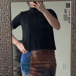 Zara Black Ribbed Top